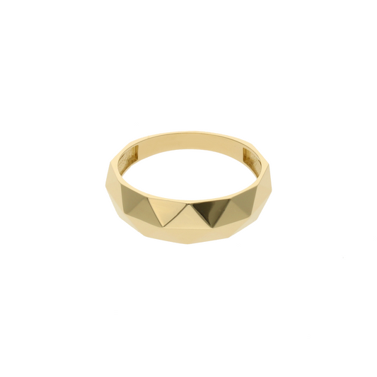 Faceted Geometric 14K Gold Ring